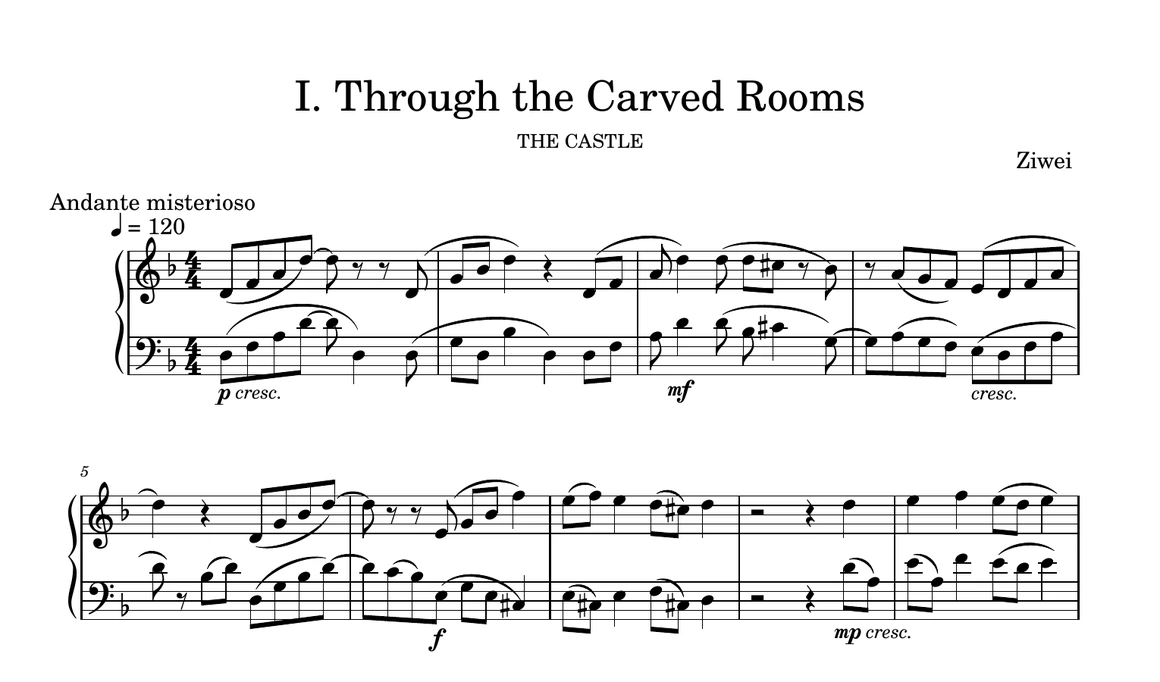 Through the Carved Rooms score