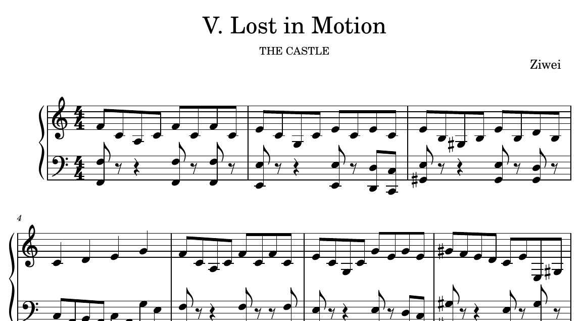 Lost in Motion score
