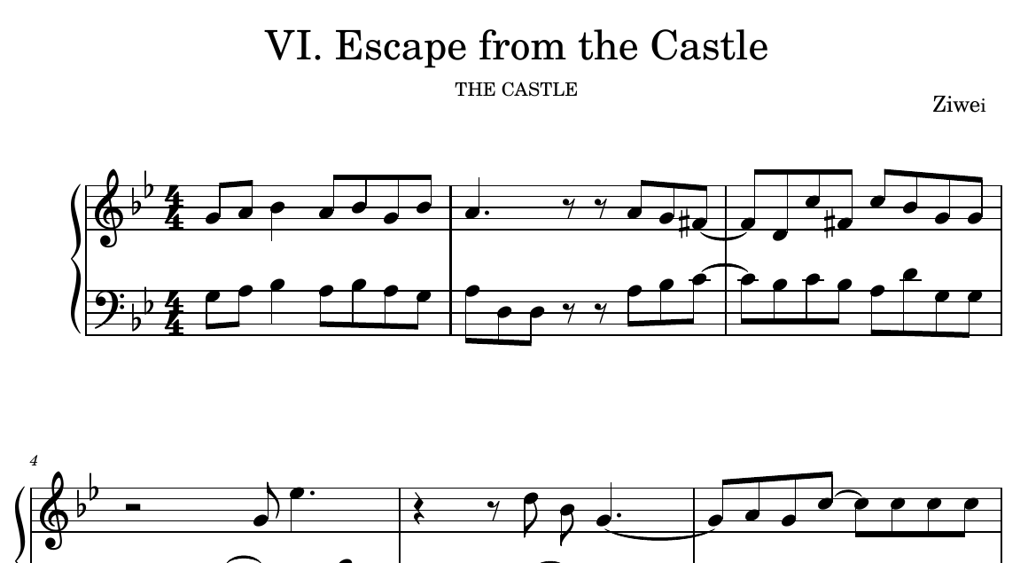 Escape from the Castle score