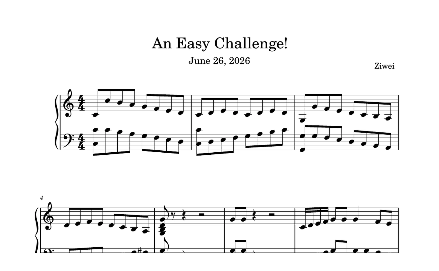 An Easy Challenge score