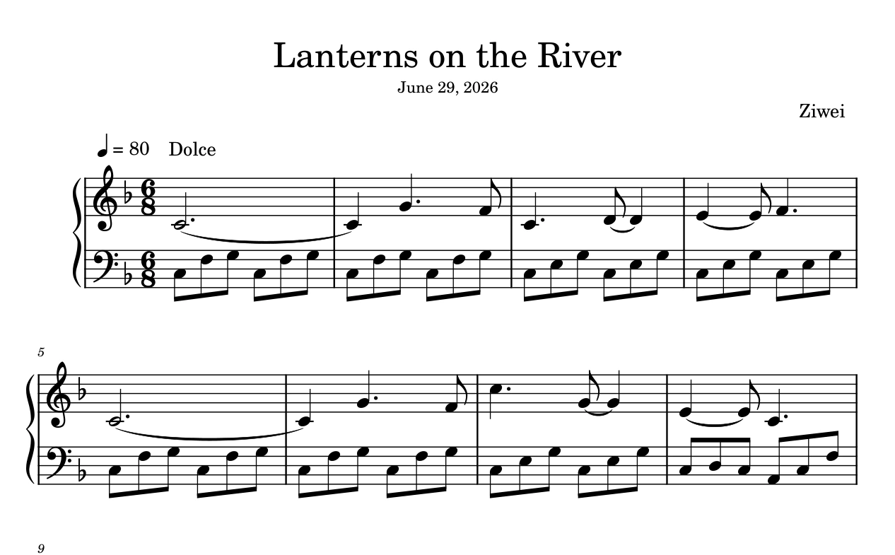 Lanterns on the River score