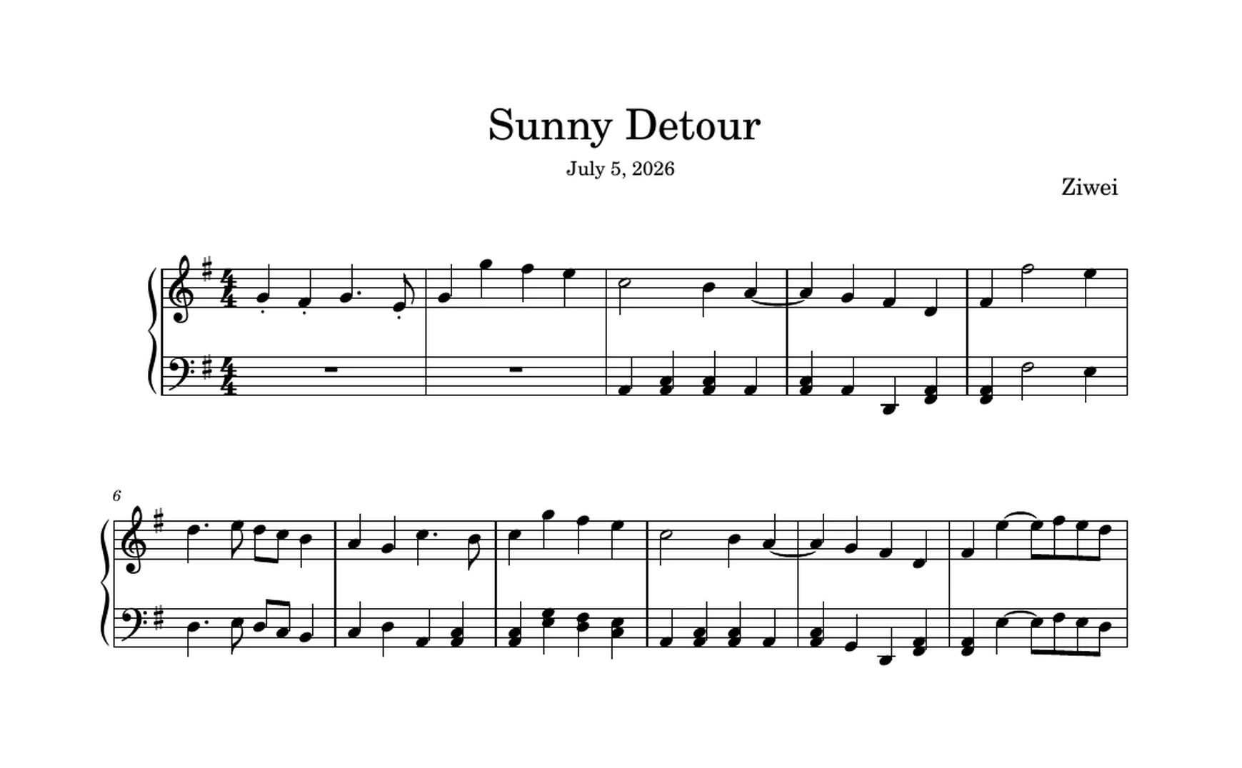 Sunny Detour score