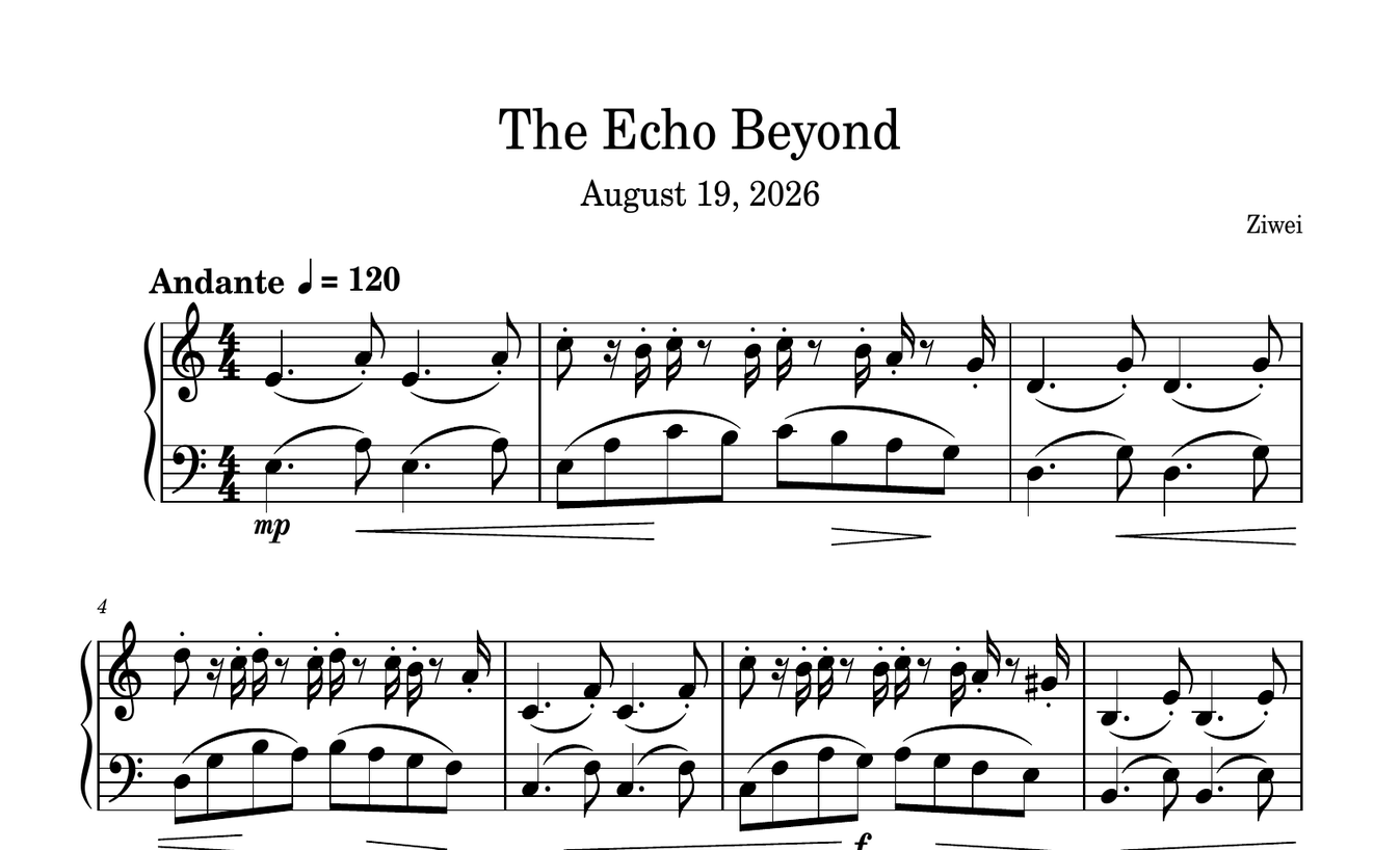 The Echo Beyond score